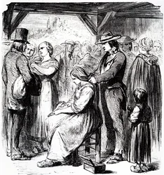 Jahrmarkt für den Verkauf von Haaren im Auvergne-Distrikt, 1862